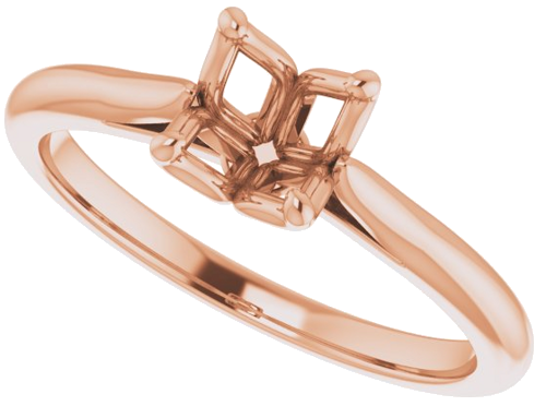14K Rose  6 mm Round Solitaire Engagement Ring Mounting (5)