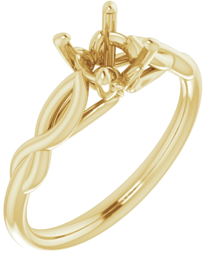 14K Yellow  6 mm Round Solitaire Engagement Ring Mounting (1)