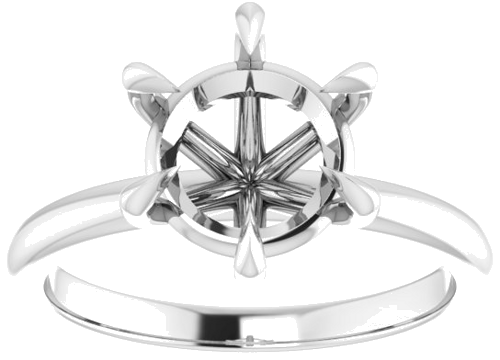 14K White 8.8 mm Round Solitaire Engagement Ring Mounting (3)