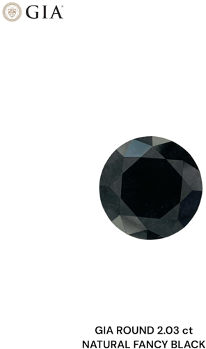 2.03 carat Fancy Black-VVS2 Excellent cut Natūralus Round Deimantas (1)