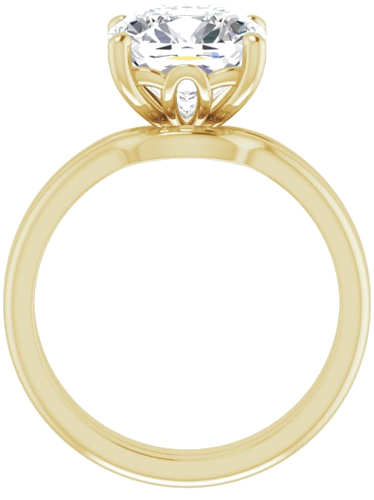 14K Yellow 9 mm Cushion Solitaire Engagement Ring Mounting (7)
