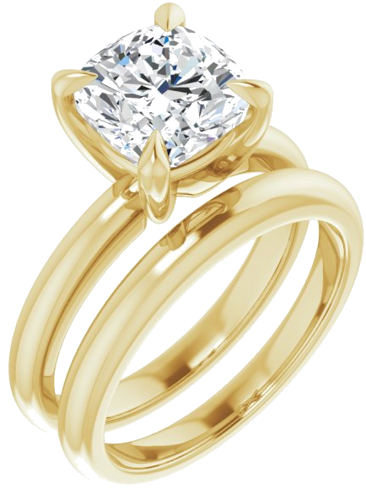 Sužadėtuvių Žiedas „Solitaire“ 585 Geltonojo Aukso Cushion 8mm (6)