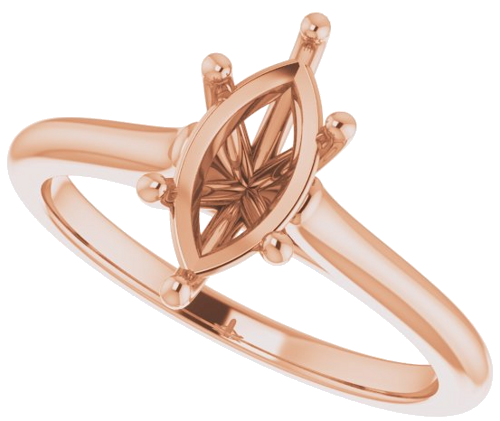 14K Rose 10x5 mm Marquise Solitaire Engagement Ring Mounting (5)