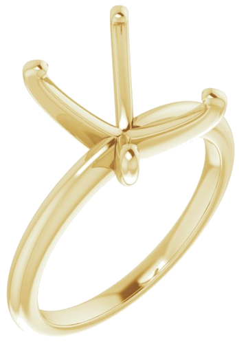 14K Yellow  10x8 mm Emerald Solitaire Engagement Ring Mounting (1)