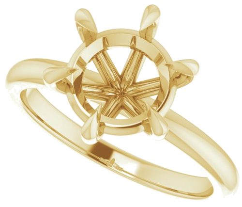 14K Yellow 8.8 mm Round Solitaire Engagement Ring Mounting (5)