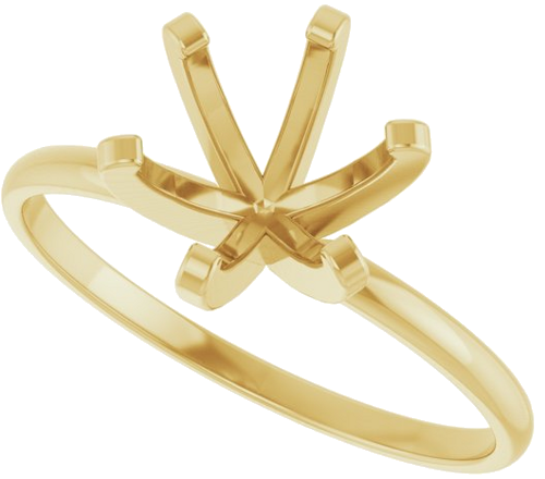 14K Yellow 7.4 mm Round Solitaire Engagement Ring Mounting (5)