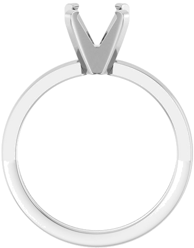 14K White 6.6-7.2 mm Round Solitaire Engagement Ring Mounting (2)