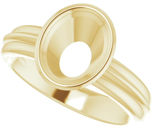 14K Yellow 9x7 mm Oval Engagement Ring Mounting (5)
