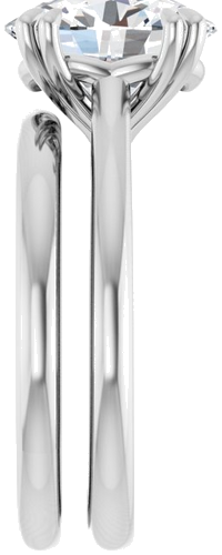 Sužadėtuvių Žiedas „Solitaire“ 585 Baltojo Aukso Oval 10mm x 8mm (9)