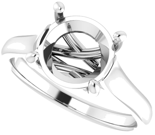 Sužadėtuvių Žiedas „Solitaire“ 585 Baltojo Aukso Round 9mm (5)