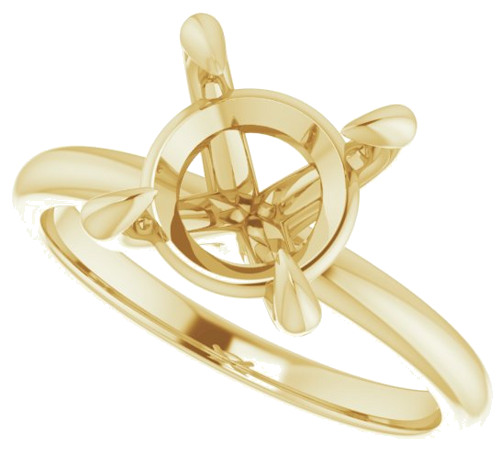 Sužadėtuvių Žiedas „Solitaire“ 585 Geltonojo Aukso Round 9mm (5)