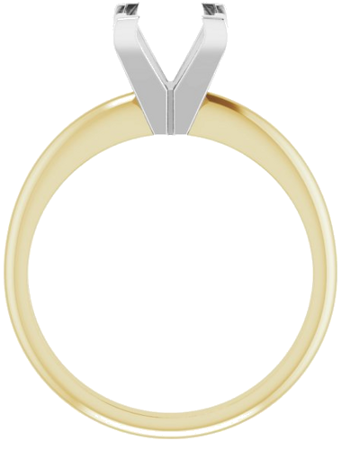 Sužadėtuvių Žiedas „V-End Solitaire“ 585 Baltojo Ir Geltonojo Aukso Square 6.5mm (2)