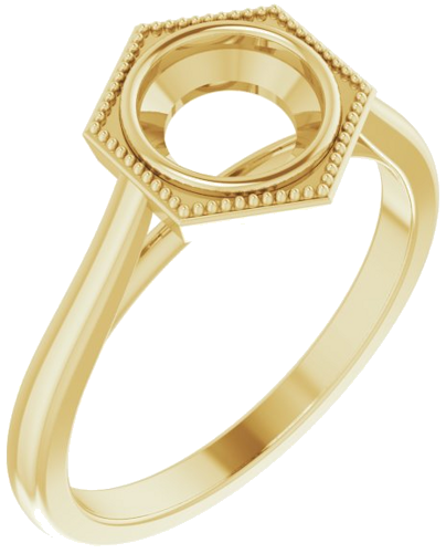 14K Yellow 6.5 mm Round Solitaire Engagement Ring Mounting (1)