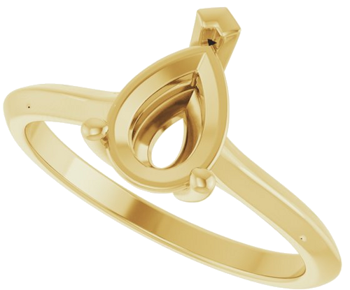 14K Yellow 9x6 mm Pear V-Prong Engagement Ring Mounting (5)