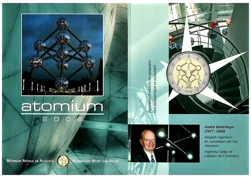2006 Белгия BU Монета от 2 евро Атомиум (2)