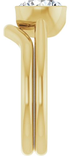 Sužadėtuvių Žiedas „Half Bezel Solitaire“ 585 Geltonojo Aukso Round 8mm (9)