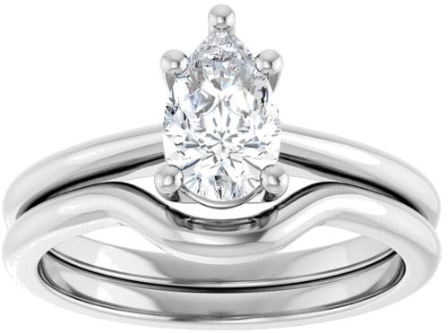 10K White 8x5 mm Pear Solitaire Engagement Ring Mounting (6)