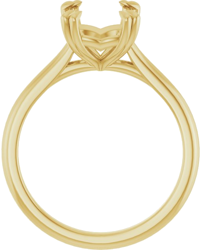 14K Yellow 9x7 mm Emerald Solitaire Engagement Ring Mounting (2)