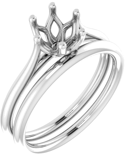 Sužadėtuvių Žiedas „Solitaire“ 585 Baltojo Aukso Cushion 6mm (6)