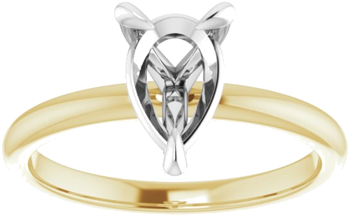 14K Yellow White 9 x 6 mm Pear Engagement Ring Mounting (3)