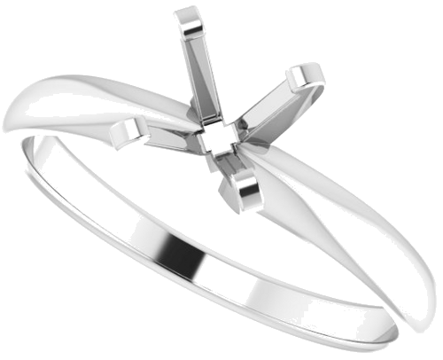 14K White 5.7-6.0 mm Round Solitaire Engagement Ring Mounting (5)