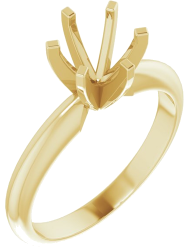14K Yellow 6-6.6 mm Round 6-Prong Solitaire Ring Mounting (1)