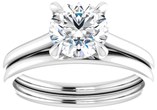Sužadėtuvių Žiedas „Solitaire“ 585 Baltojo Aukso Round 7mm (8)