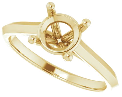 Sužadėtuvių Žiedas „Solitaire“ 585 Geltonojo Aukso Round 7mm (5)