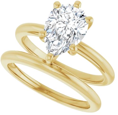 14K Yellow  10x7 mm Pear Solitaire Engagement Ring Mounting (10)