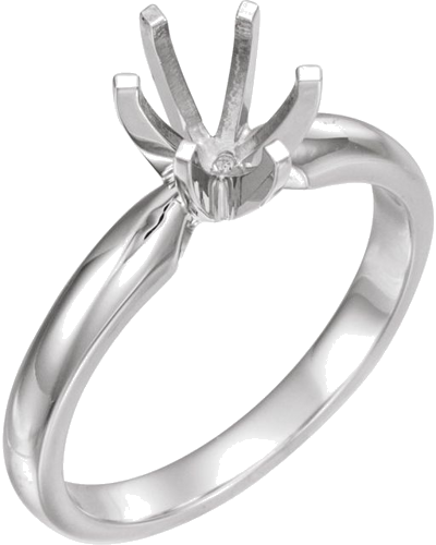 14K X1 White 5-5.3 mm Round Engagement Ring Mounting (1)
