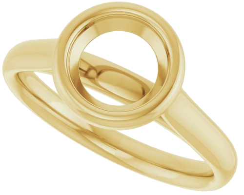 14K Yellow  7 mm Round Solitaire Engagement Ring Mounting (5)