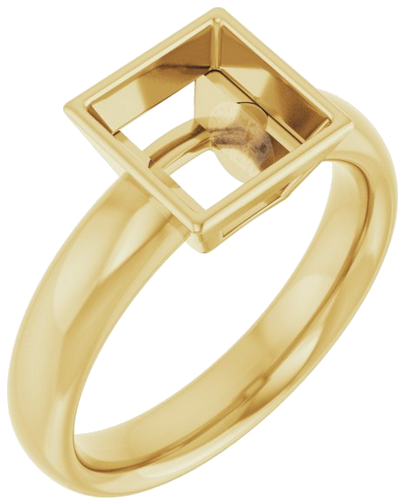 14K Yellow 7 mm Square Engagement Ring Mounting (1)