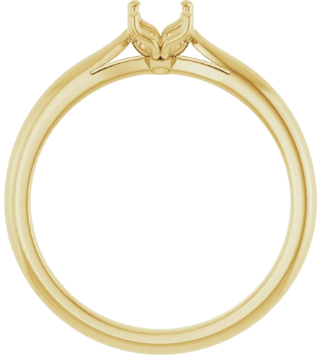 14K Yellow  6x4 mm Emerald Solitaire Engagement Ring Mounting (2)