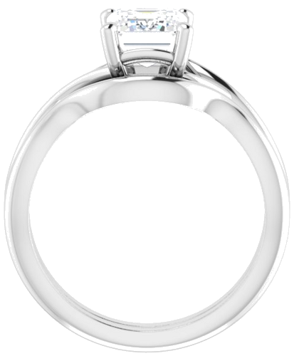 14K White 8x6 mm Emerald Solitaire Engagement Ring Mounting (7)