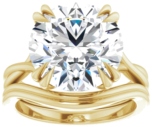 14K Yellow 12 mm Round Solitaire Engagement Ring Mounting (8)