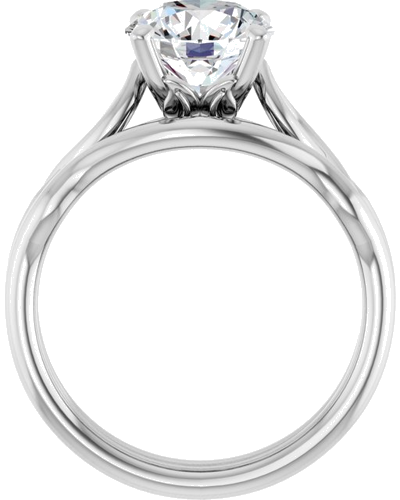 14K White  8 mm Round Solitaire Engagement Ring Mounting (7)