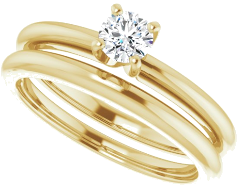 14K Yellow  4.1 mm Round Solitaire Engagement Ring Mounting (10)