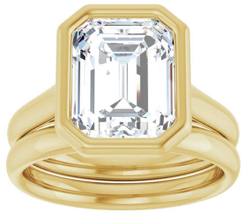 14K Yellow  10x8 mm Emerald Solitaire Engagement Ring Mounting (8)