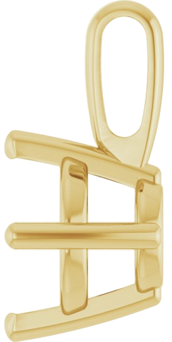 14K Yellow 6.5 mm Round 4-Prong Pendant Mounting (3)