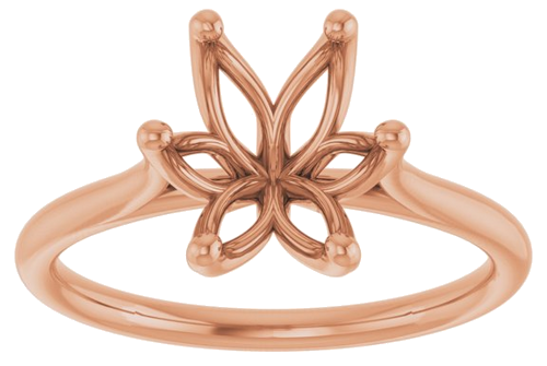 Sužadėtuvių Žiedas „Solitaire“ 585 Rožinis Aukso Oval 10mm x 8mm (3)