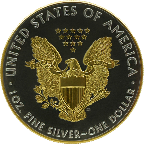 1 oz Американский Орел (Art of Color collection) 1 доллар позолоченная серебряная монета (2)