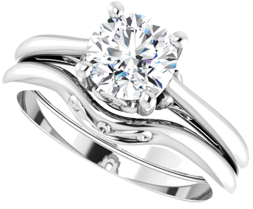 14K White 6.5 mm Round Solitaire Engagement Ring Mounting (10)