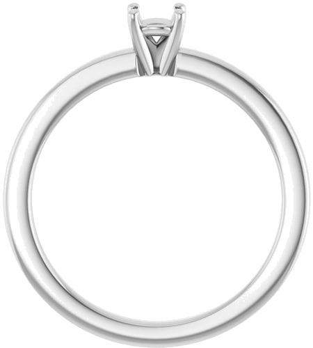 10K White 4.1 mm Round Solitaire Engagement Ring Mounting (2)