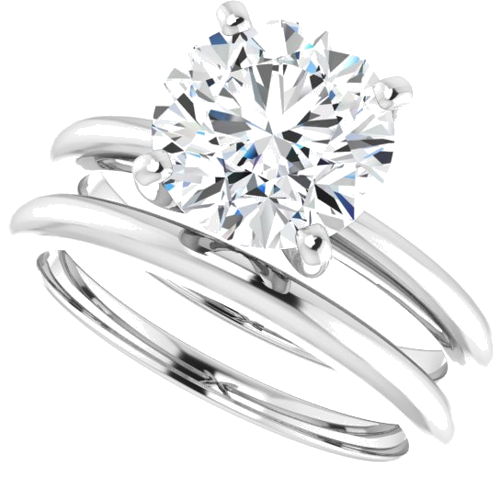 14K White  8.8 mm Round Solitaire Engagement Ring Mounting (10)