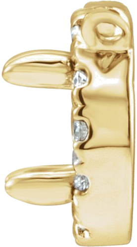 Pakabukas „French-Set Halo-Style“ 585 Geltonojo Aukso Round 6mm (2)