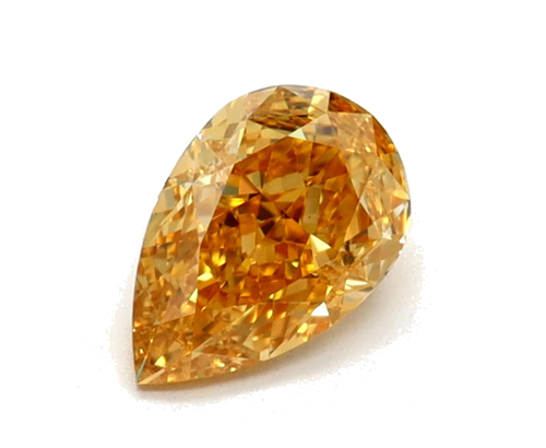 0.3 carat Fancy Deep Orangy Yellow-VS1 Natūralus Pear Deimantas (1)