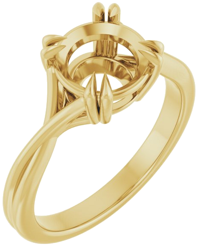 14K Yellow 8.2 mm Round Solitaire Engagement Ring Mounting (1)