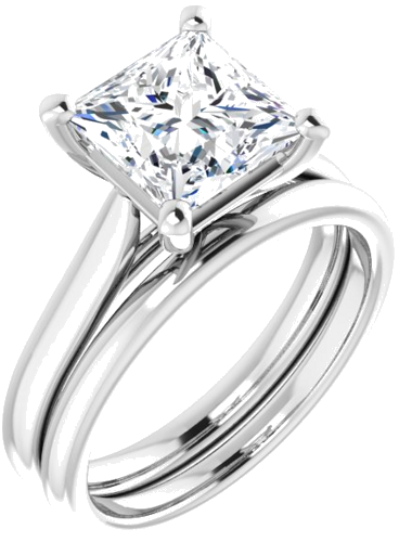 14K White 7.5 mm Square Engagement Ring Mounting (6)