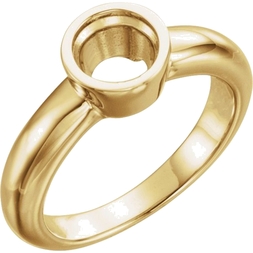 Sužadėtuvių Žiedas „Bezel-Set Solitaire“ 585 Geltonojo Aukso Round 5.8mm (1)