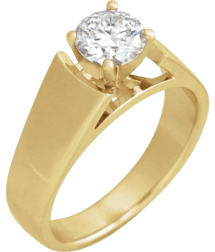 14K Yellow White 6 mm Round Engagement Ring Mounting (3)